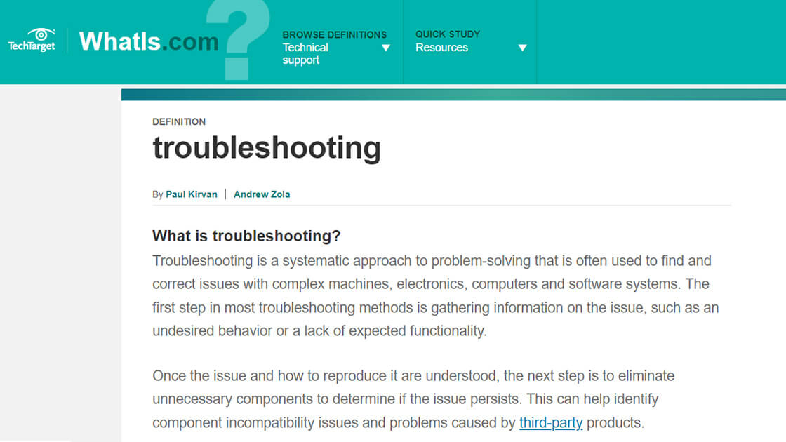 troubleshooting